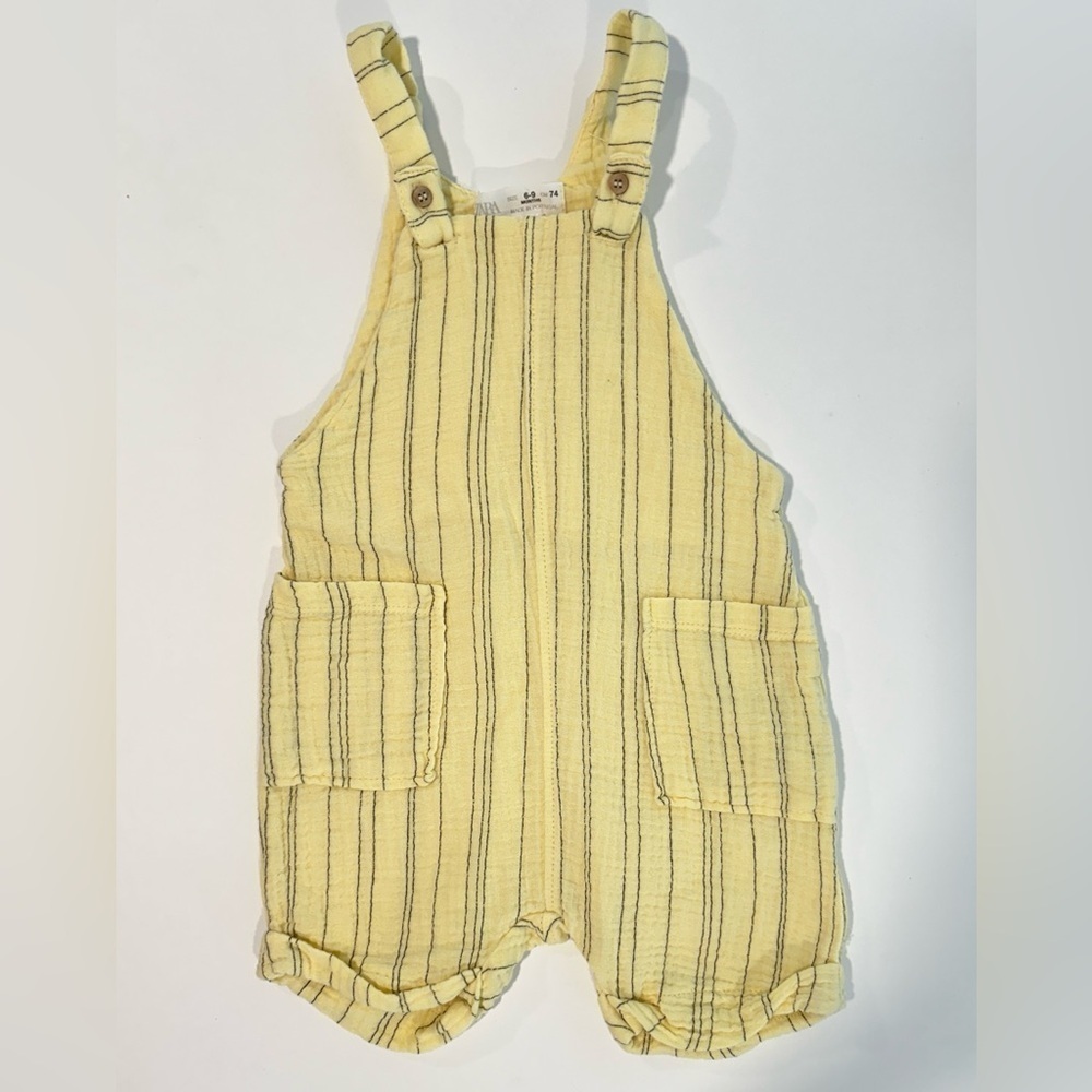 Zara Yellow Striped Cotton Kids Romper